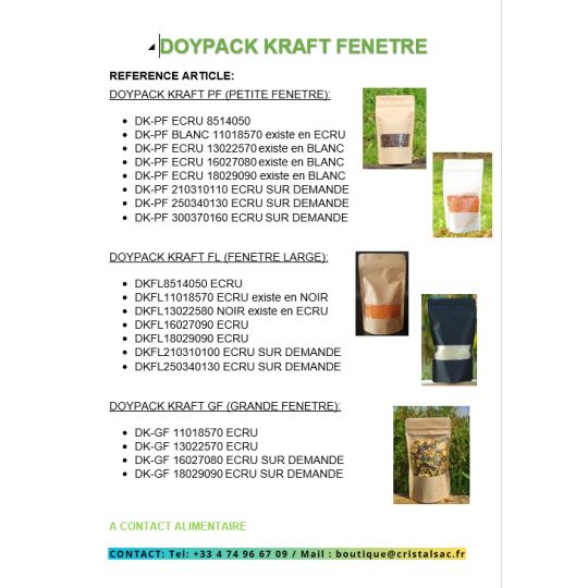 DOYPACK KRAFT FENETRE DOYPACK KRAFT FENETRE
