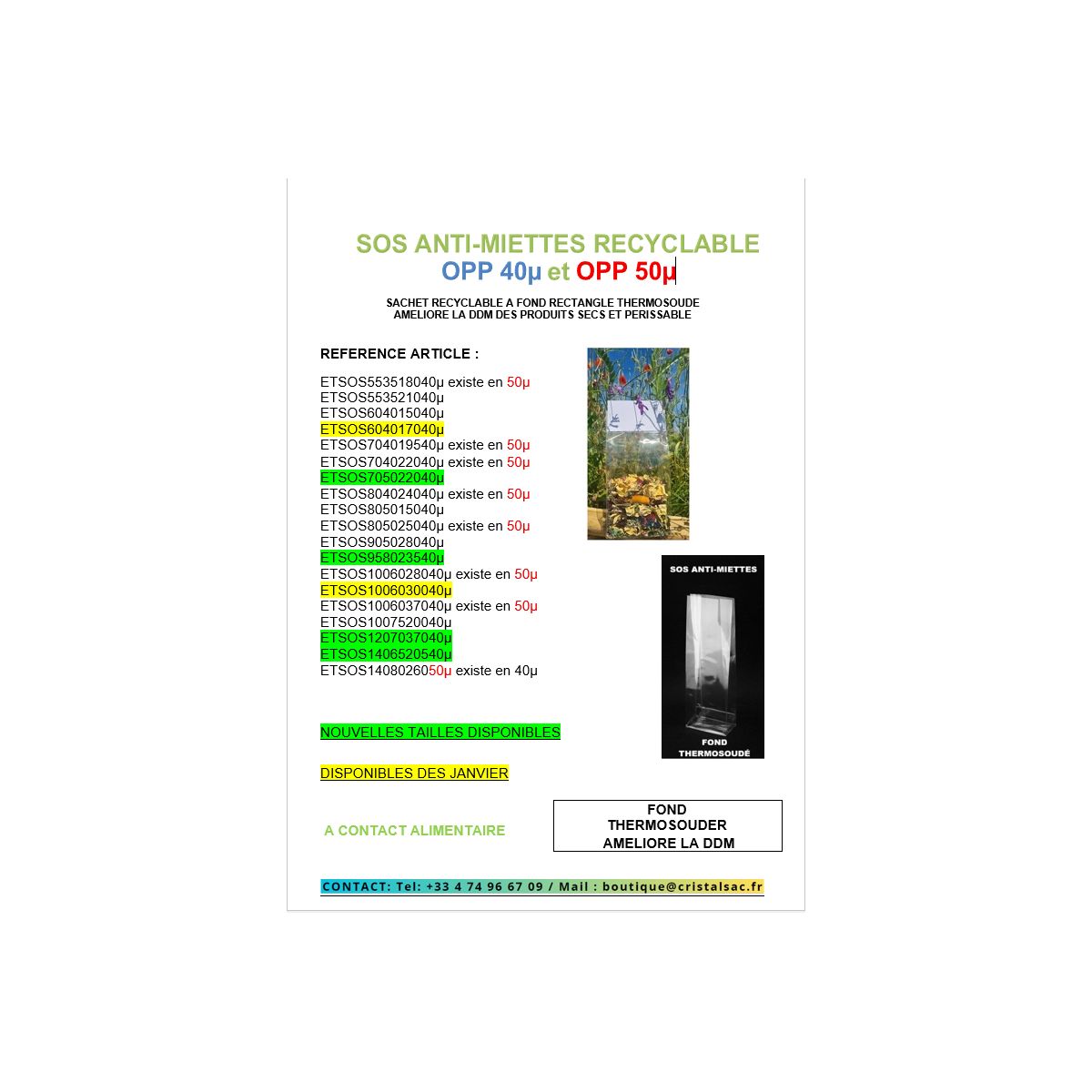 SAC SOS ANTI-MIETTES REF GRATUIT